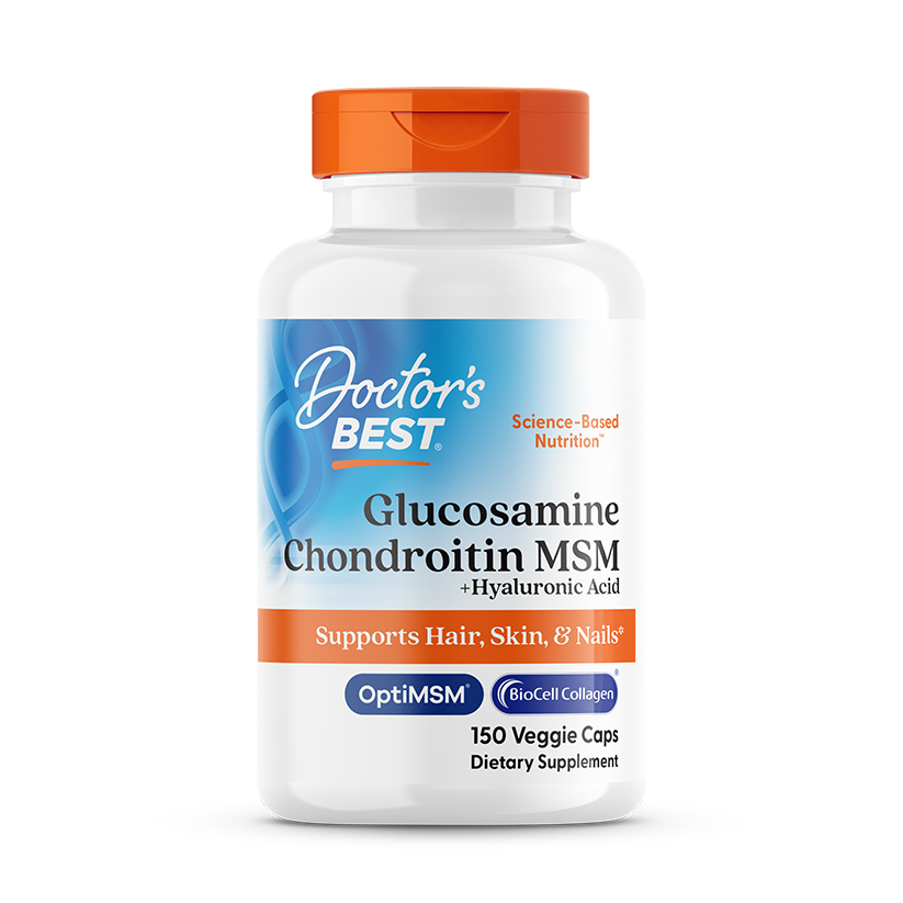 Doctor's Best Glucosamine Chondroitin MSM + Hyaluronic Acid, 150 Veggie Caps