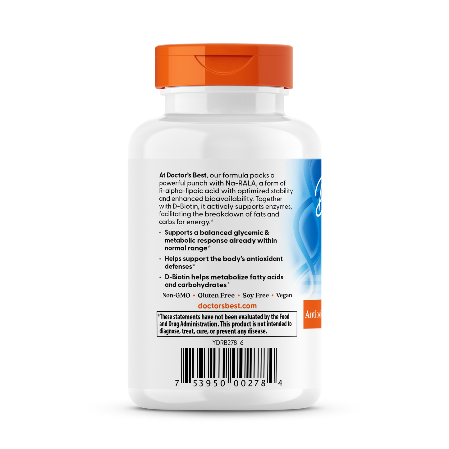 Doctor's Best Stabilized R-Lipoic Acid, 200 mg, 60 Veggie Caps
