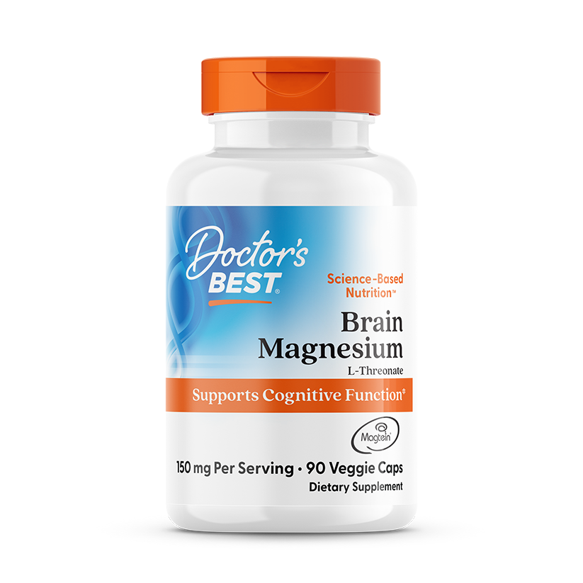 Doctor's Best Brain Magnesium with Magtein, 150 mg Per Serving, 90 Veggie Caps