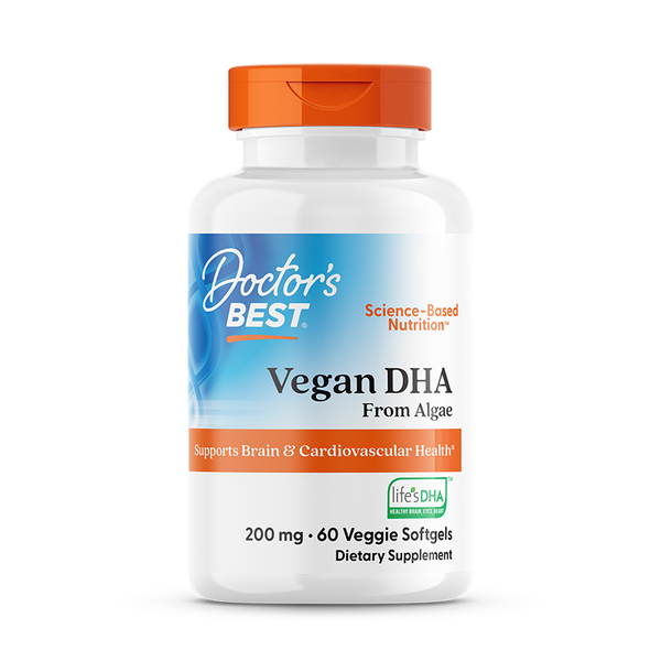 Doctor's Best Vegan DHA from Algae with Life's DHA, 200 mg, 60 Veggie