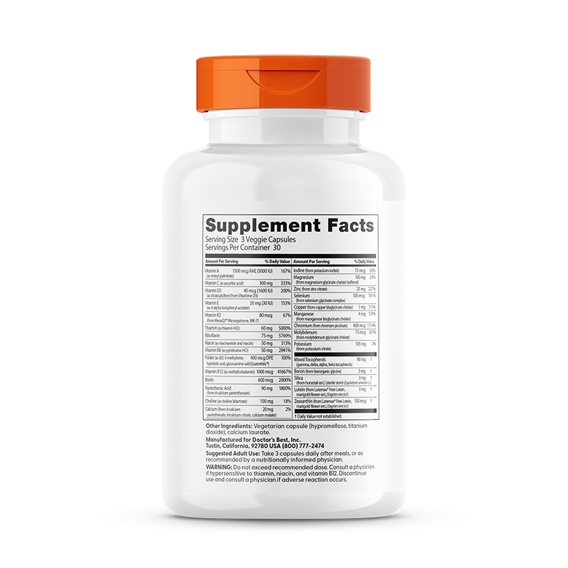 Doctor's Best Multi-Vitamin with Vitashine D3 and Quatrefolic, 90 Veggie Capsules