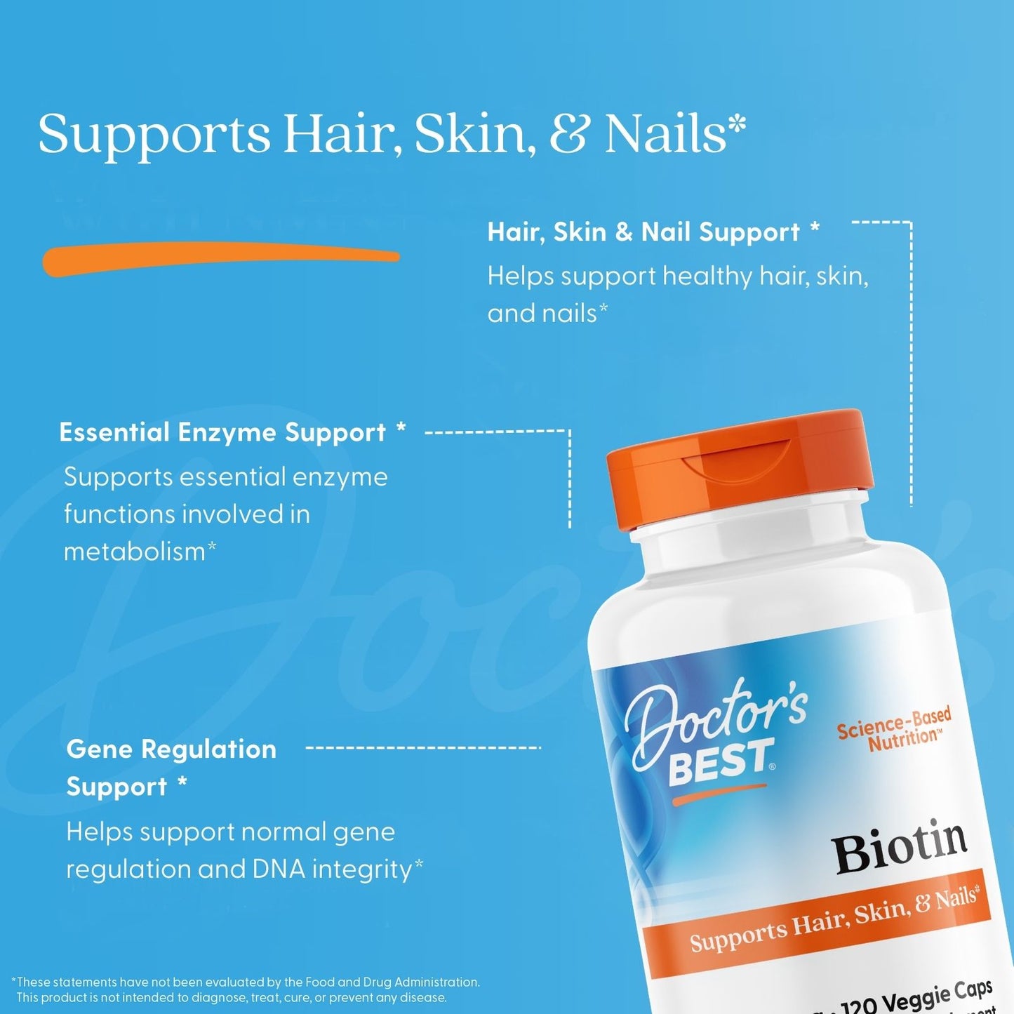 Doctor's Best Biotin, 5,000 mcg,  120 Veggie Caps