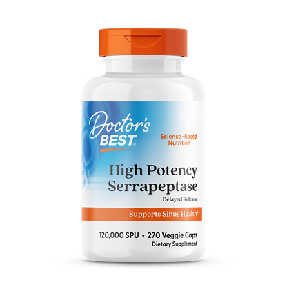 Doctor's Best High Potency Serrapeptase, 120,000 SPU, 270 Veggie Caps