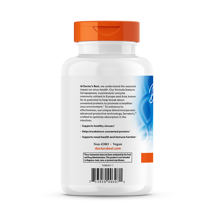 Doctor's Best High Potency Serrapeptase, 120,000 SPU, 270 Veggie Caps