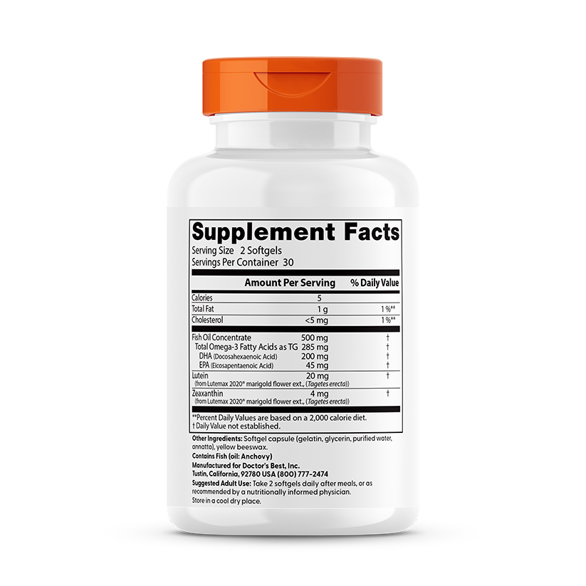 Doctor's Best Natural Vision Enhancers with FloraGlo Lutein, 60 Softgels