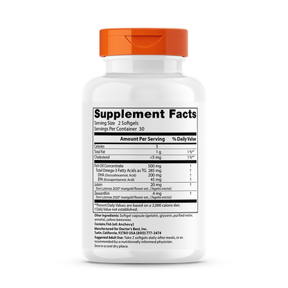 Doctor's Best Natural Vision Enhancers with FloraGlo Lutein, 60 Softgels