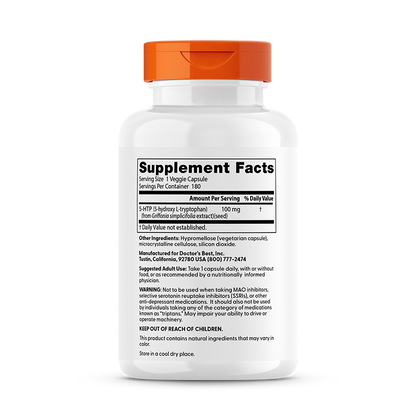 Doctor's Best 5-HTP, 100 mg, 180 Veggie Caps