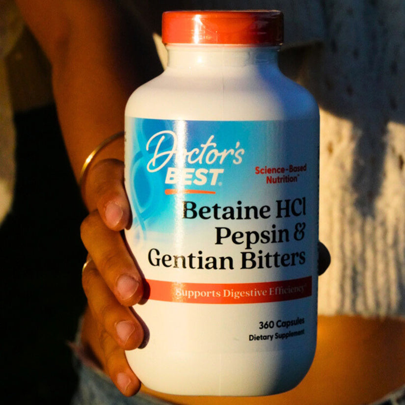 Doctor's Best Betaine HCl, Pepsin and Gentian Bitters, 360 Capsules