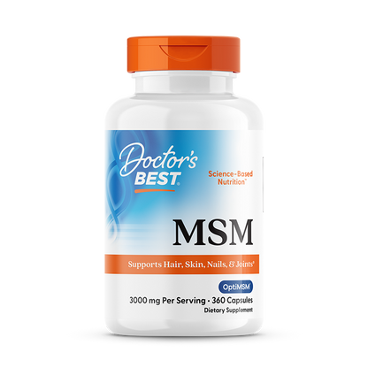 Doctor's Best MSM with OptiMSM, 3,000 mg Per Serving, 360 Capsules