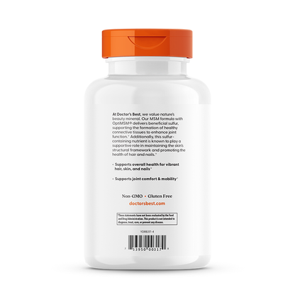 Doctor's Best MSM with OptiMSM, 3,000 mg Per Serving, 360 Capsules