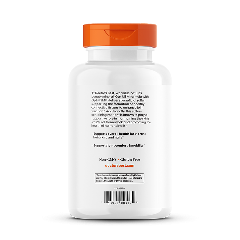 Doctor's Best MSM with OptiMSM, 3000 mg Per Serving, 360 Capsules