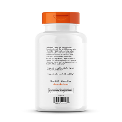 Doctor's Best MSM with OptiMSM, 3000 mg Per Serving, 360 Capsules
