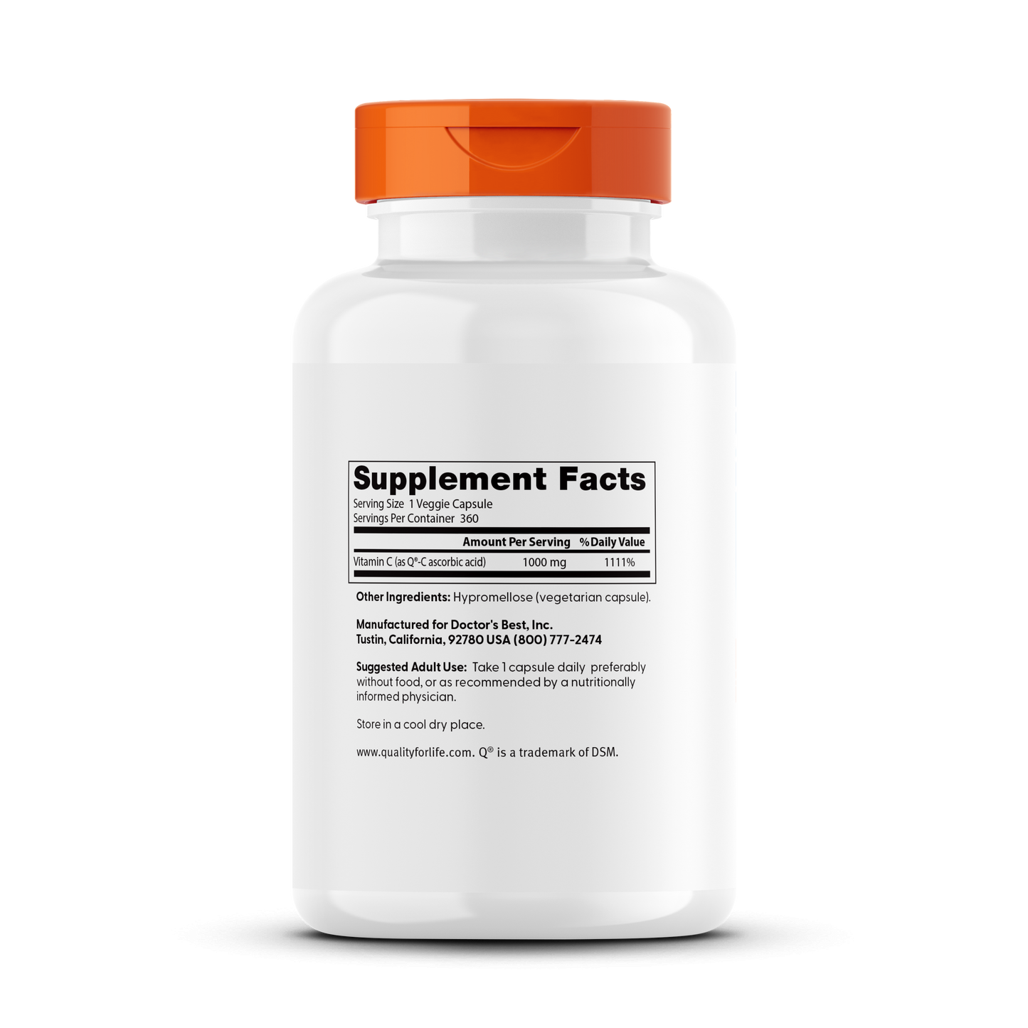 Doctor's Best Vitamin C with Q-C, 1,000 mg, 360 Veggie Caps