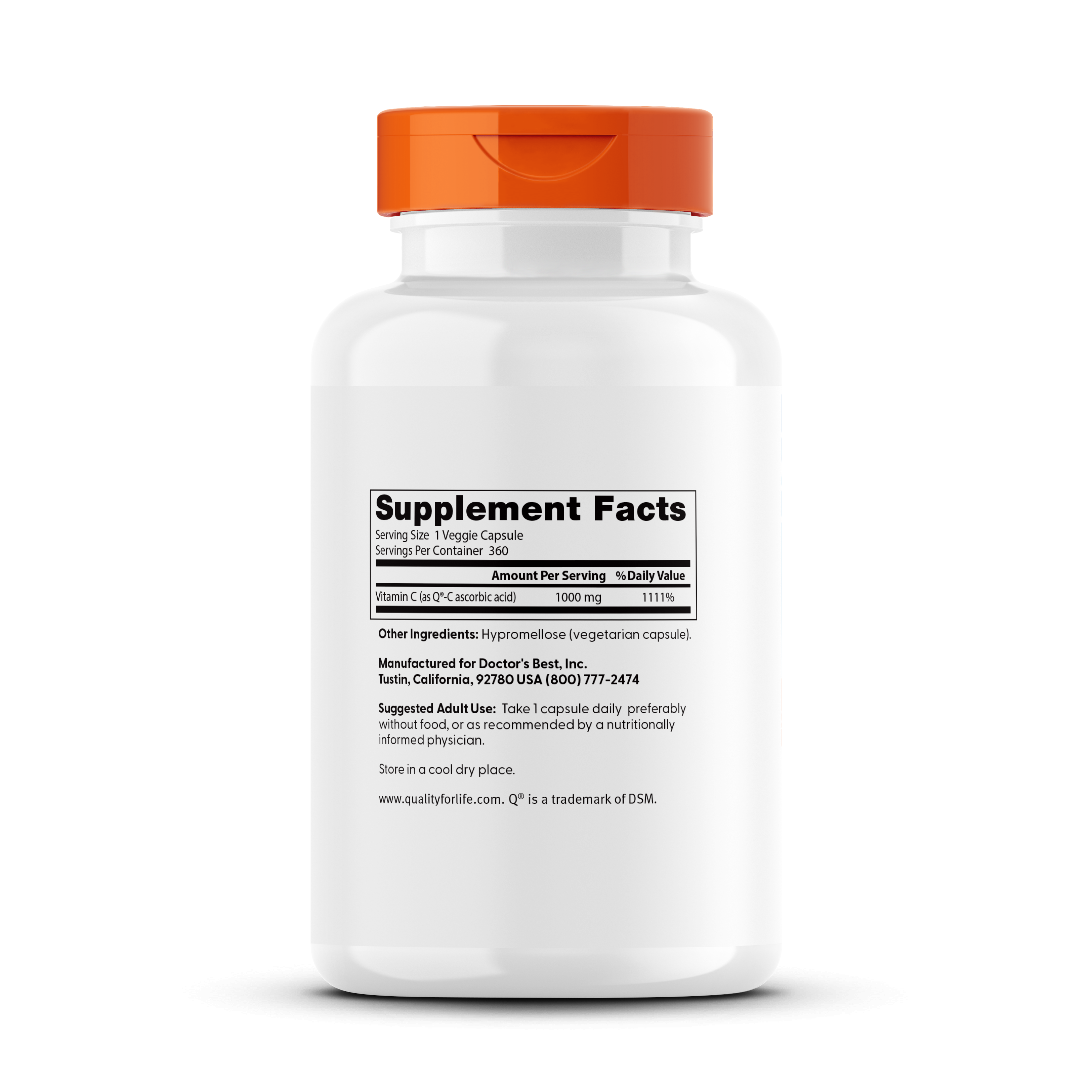 Doctor's Best Vitamin C with Q-C, 1,000 mg, 360 Veggie Caps