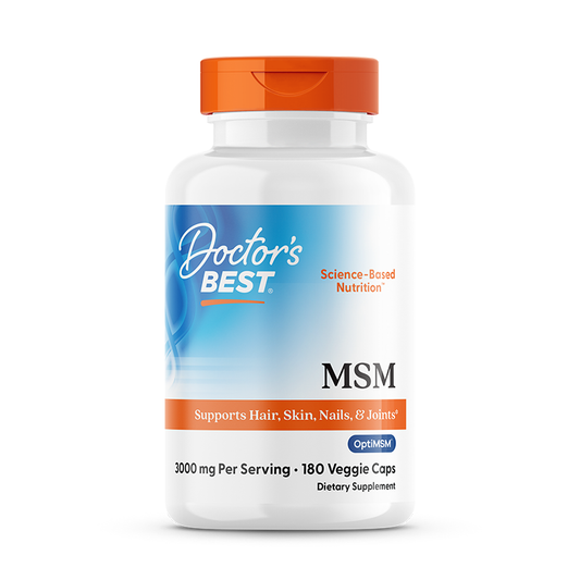 Doctor's Best MSM with OptiMSM, 3000 mg Per Serving, 180 Veggie Caps