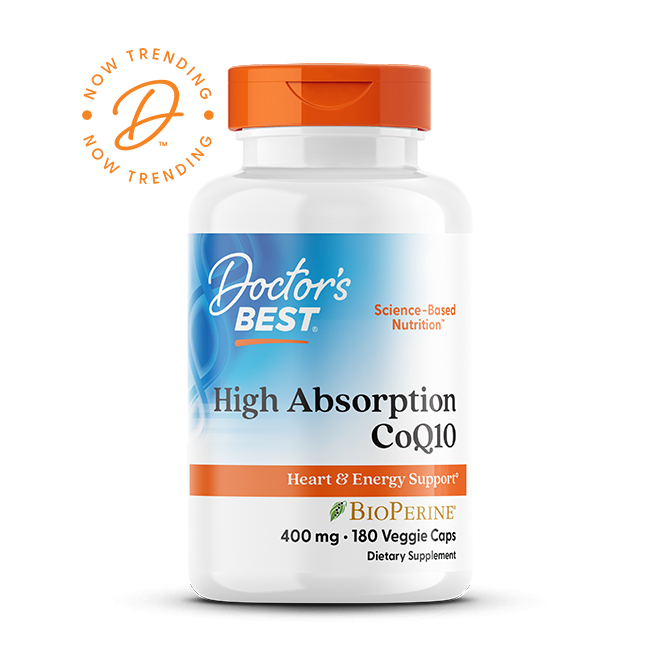 Doctor's Best High Absorption CoQ10 with BioPerine, 400 mg, 180 Veggie Caps