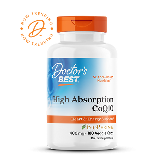 Doctor's Best High Absorption CoQ10 with BioPerine, 400 mg, 180 Veggie Caps