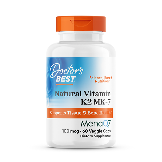 Doctor's Best Natural Vitamin K2 MK-7 with MenaQ7, 100 mcg, 60 Veggie Caps