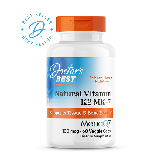 Doctor's Best Natural Vitamin K2 MK-7 with MenaQ7, 100 mcg, 60 Veggie Caps