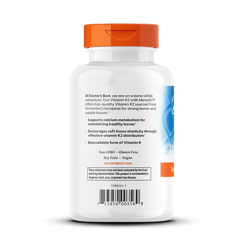 Doctor's Best Natural Vitamin K2 MK-7 with MenaQ7, 45 mcg, 180 Veggie