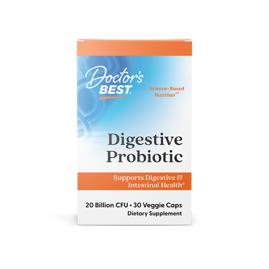 Doctor's Best Digestive Probiotic with Howaru, 20 Billion CFU, 30 Veggie Caps