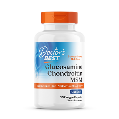 Doctor's Best Glucosamine Chondroitin MSM with OptiMSM, 360 Veggie Capsules