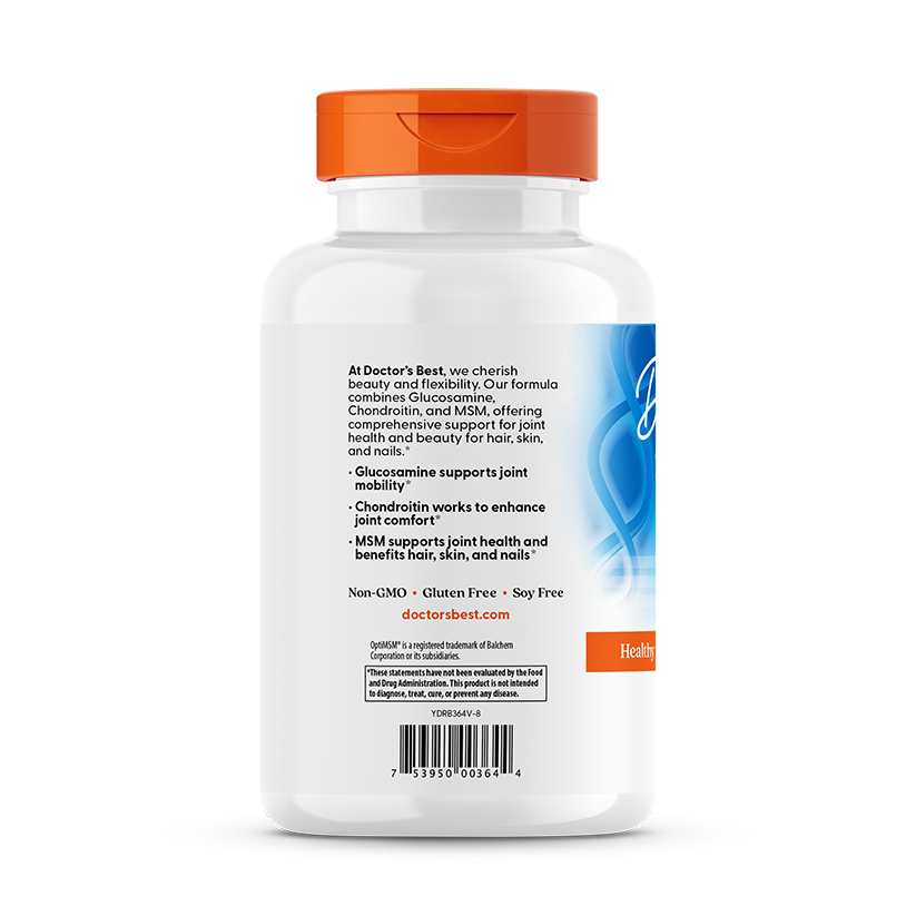 Doctor's Best Glucosamine Chondroitin MSM with OptiMSM, 360 Veggie Capsules