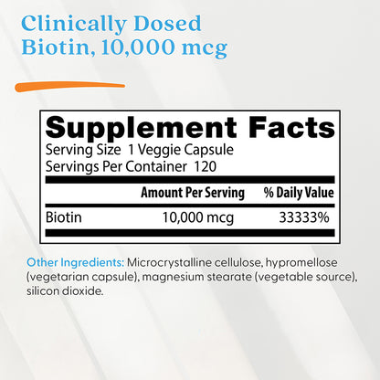 Doctor's Best Biotin, 10,000 mcg, 120 Veggie Caps