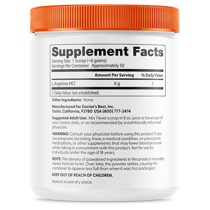 Doctor's Best Pure L-Arginine Powder, 10.6 oz (300 g)