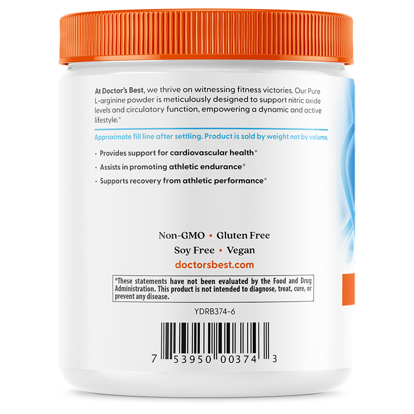 Doctor's Best Pure L-Arginine Powder, 10.6 oz (300 g)