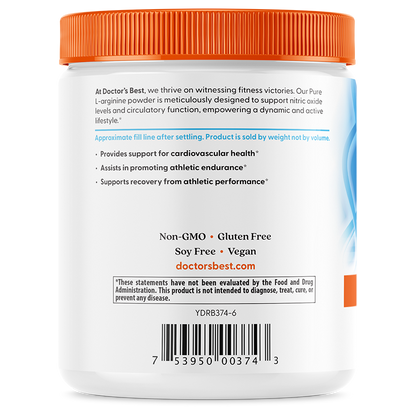 Doctor's Best Pure L-Arginine Powder, 10.6 oz (300 g)