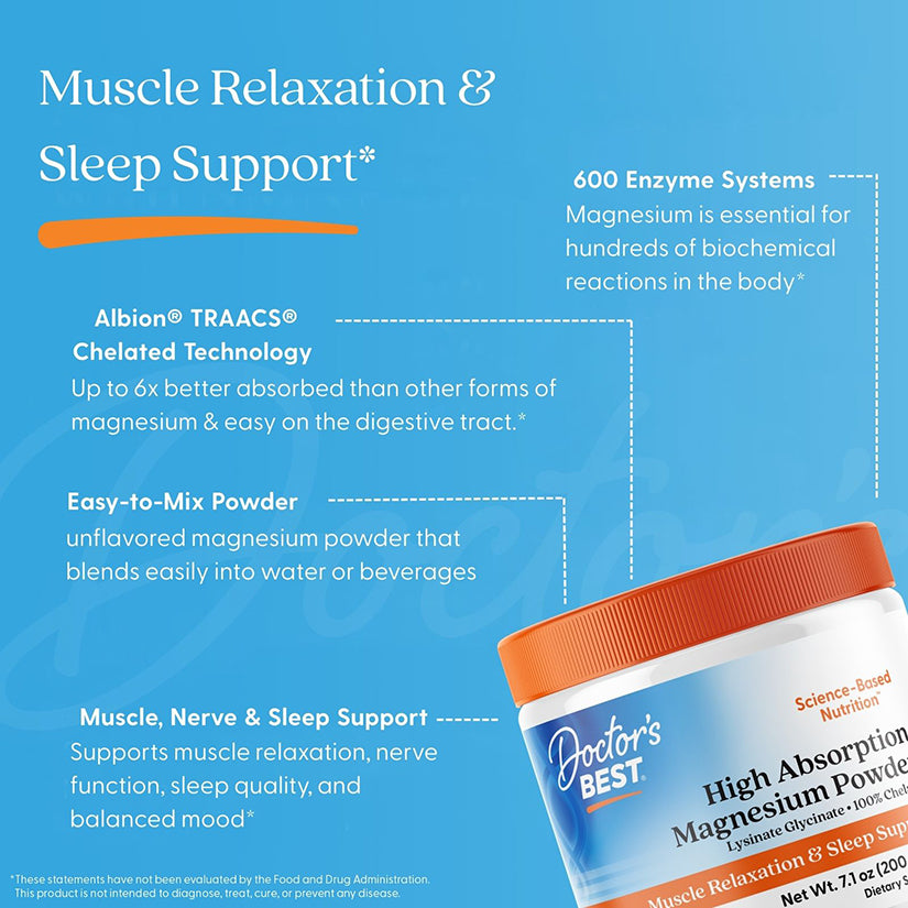 Doctor's Best High Absorption Magnesium Powder, 7.1 oz (200 g)