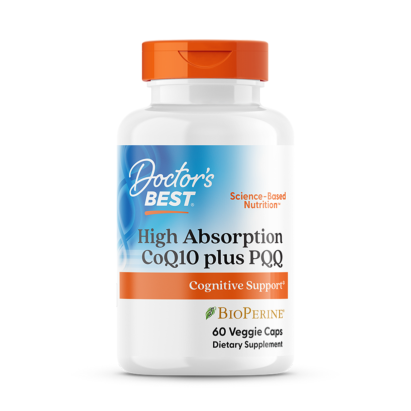 Doctor's Best CoQ10 100 mg, PQQ 20 mg, 60 Veggie Caps