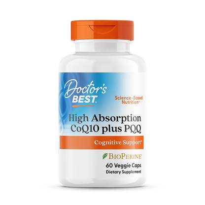 Doctor's Best CoQ10 100 mg, PQQ 20 mg, 60 Veggie Caps