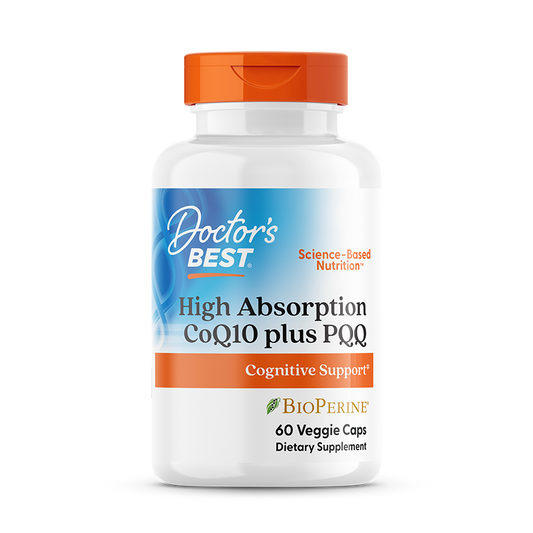 Doctor's Best CoQ10 100 mg, PQQ 20 mg, 60 Veggie Caps