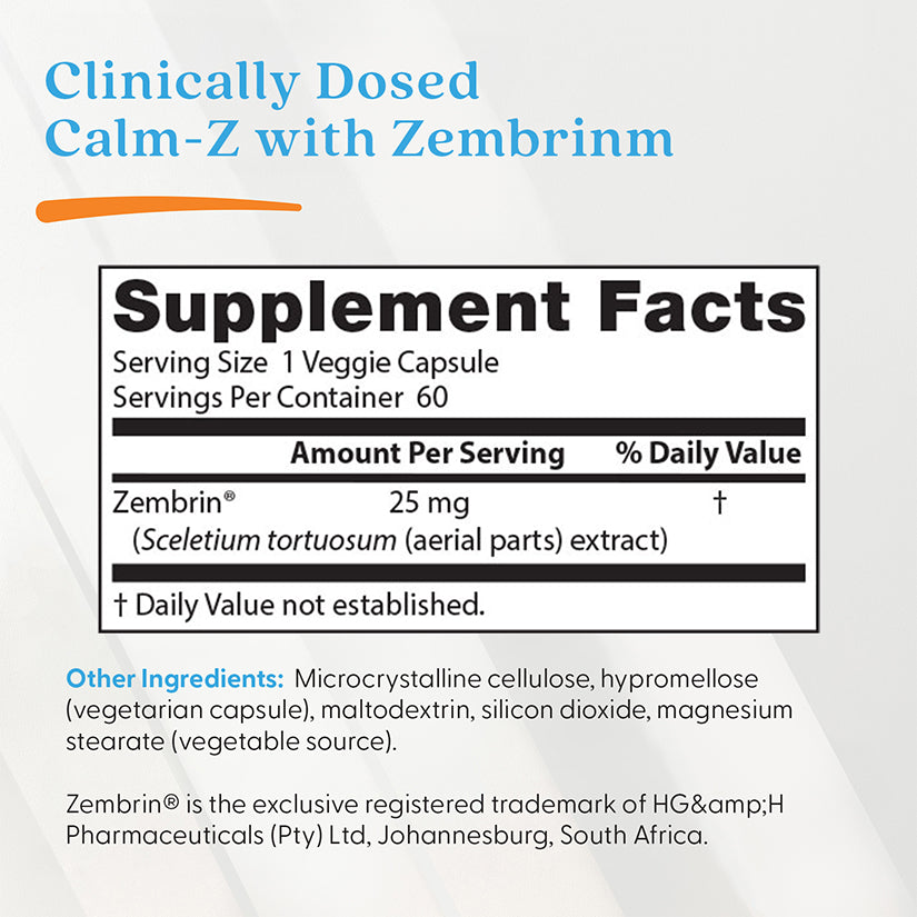 Doctor's Best Calm-Z with Zembrin, 25 mg, 60 Veggie Caps