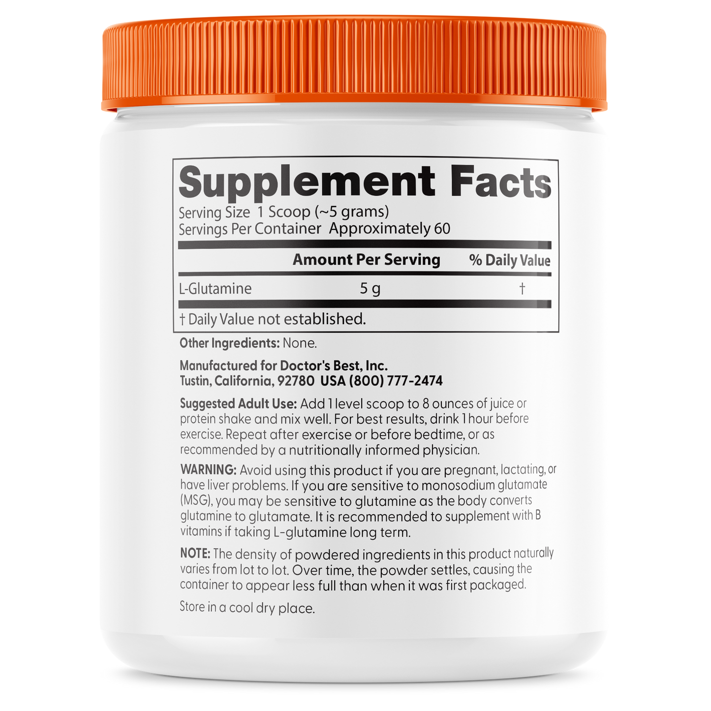 Doctor's Best Pure L-Glutamine Powder, 10.6 oz (300 g)