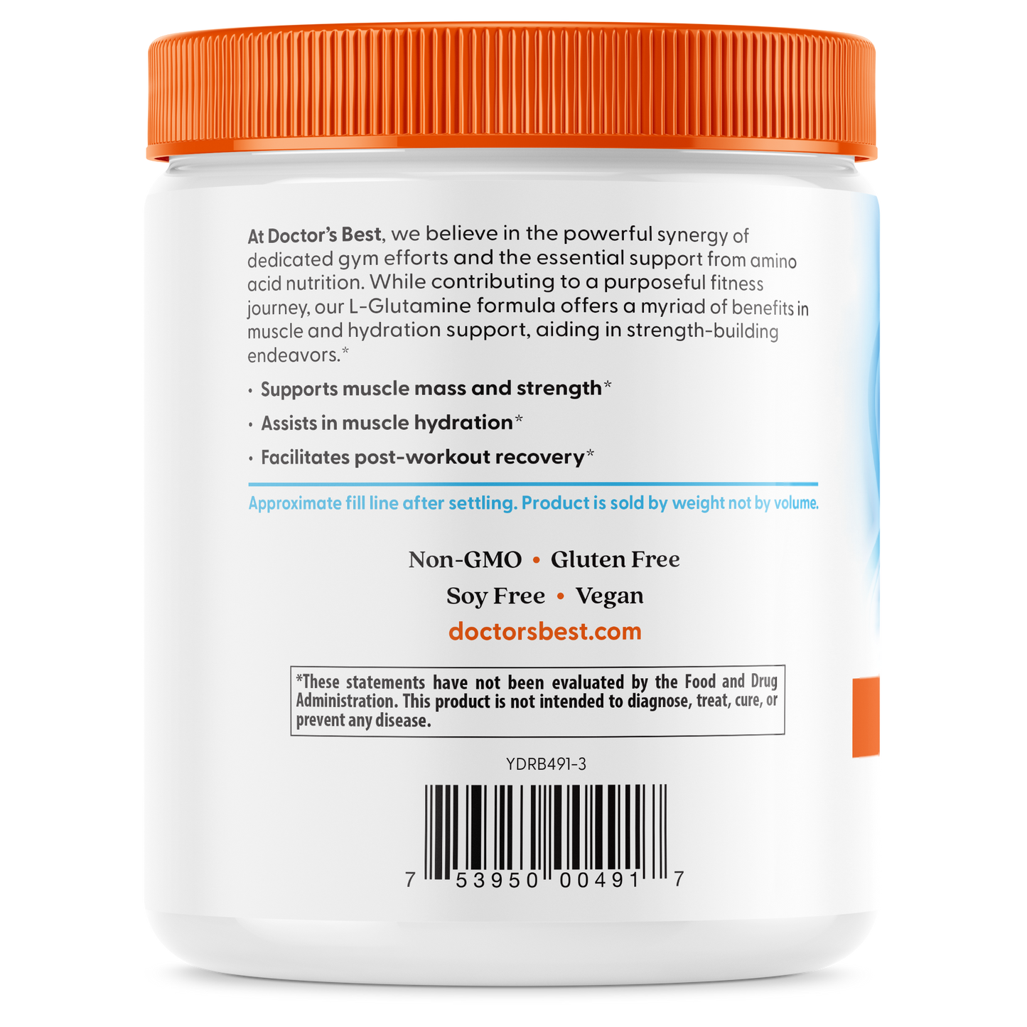 Doctor's Best Pure L-Glutamine Powder, 10.6 oz (300 g)