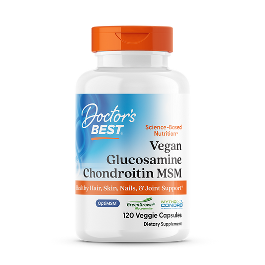 Doctor's Best Vegan Glucosamine Chondroitin MSM, 1500 mg Per Serving, 120 Veggie Caps