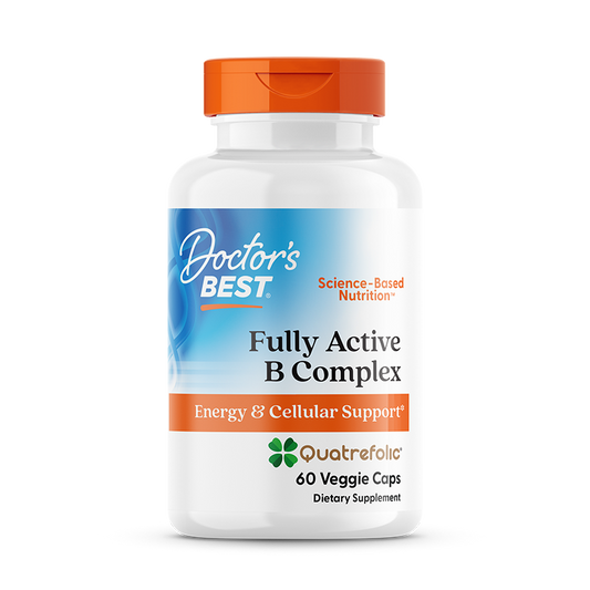 Doctor's Best Fully Active B Complex with Quatrefolic, 60 Veggie Caps
