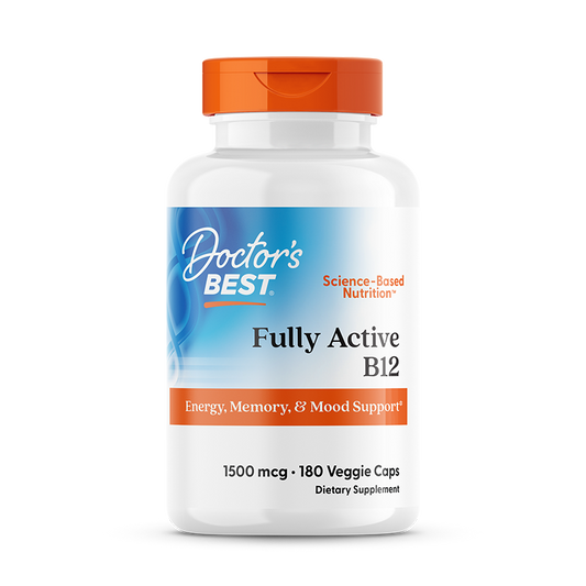 Doctor's Best Fully Active B12, 1,500 mcg Per Serving, 180 Veggie Caps