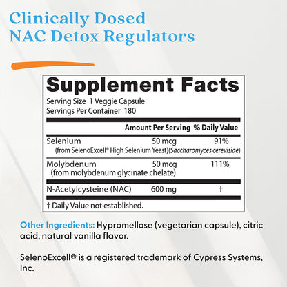 Doctor's Best NAC Detox Regulators, 180 Veggie Caps