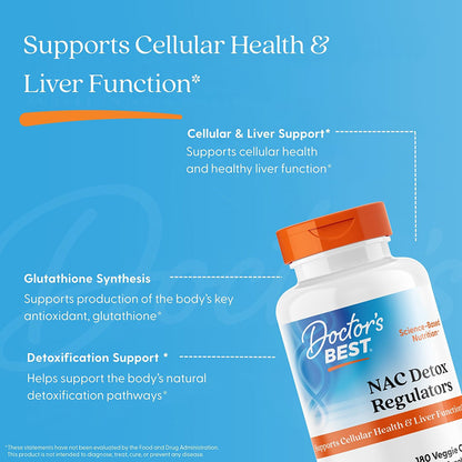 Doctor's Best NAC Detox Regulators, 180 Veggie Caps