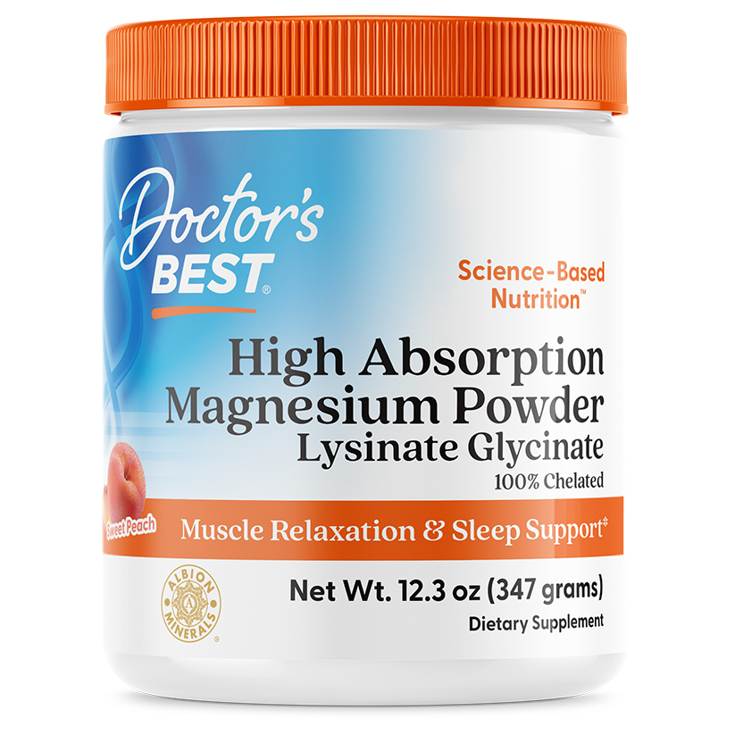 Doctor's Best High Absorption Magnesium Powder, Sweet Peach, 12.3 oz (347 g)