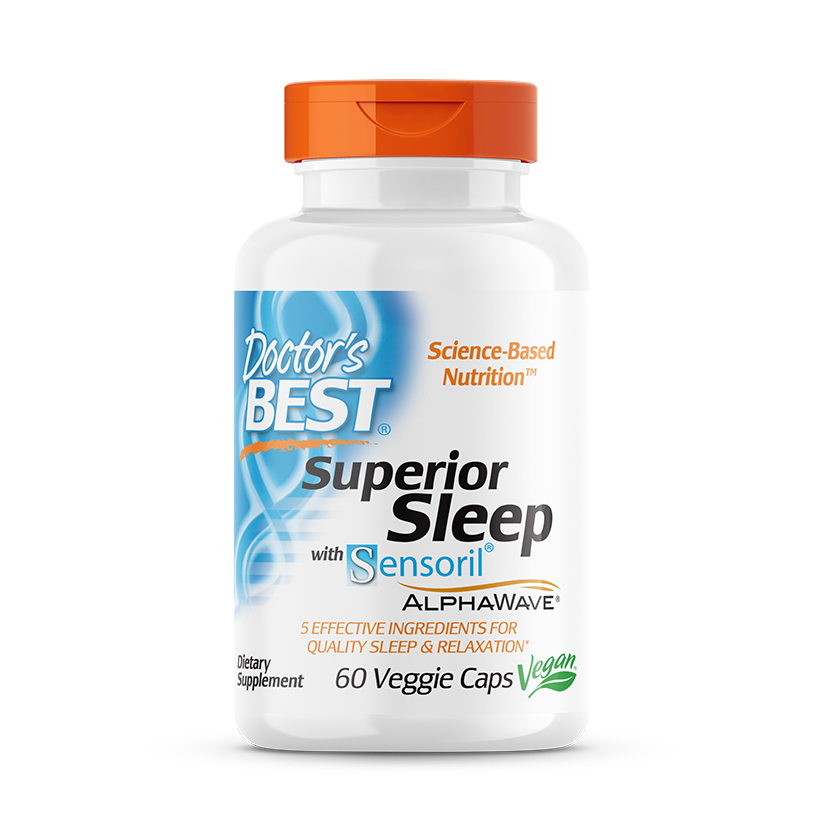 Doctor's Best Superior Sleep with Sensoril AlphaWave, 60 Veggie Caps