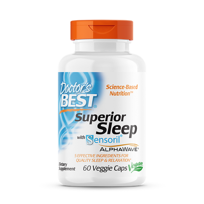 Doctor's Best Superior Sleep with Sensoril AlphaWave, 60 Veggie Caps