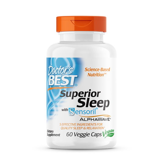 Doctor's Best Superior Sleep with Sensoril AlphaWave, 60 Veggie Caps