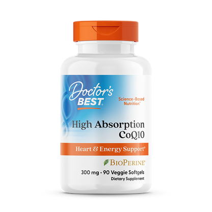 Doctor's Best High Absorption CoQ10 with BioPerine, 300 mg, 90 Veggie Softgels