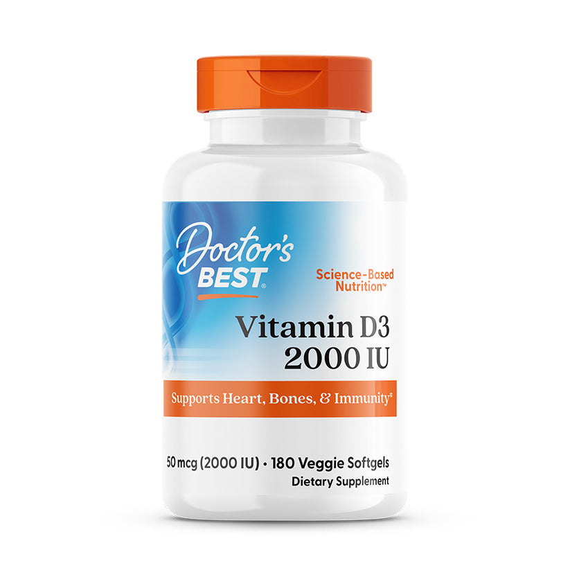 Doctor's Best Vitamin D3, 50 mcg (2,000 IU), 180 Veggie Softgels