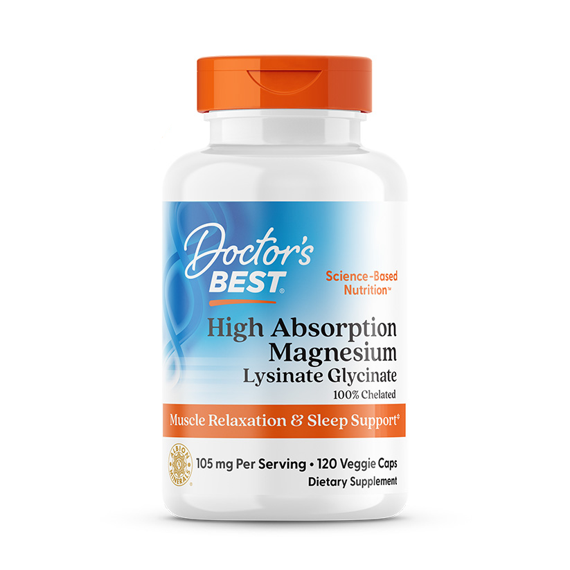 Doctor's Best High Absorption Magnesium, 105 mg Per Serving, 120 Veggie Caps
